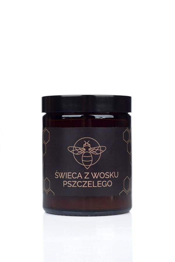 Świeca z wosku pszczelego w słoiku 180 ml Wcinaj miód